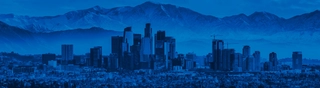 Hero image of Los Angeles with blue tint